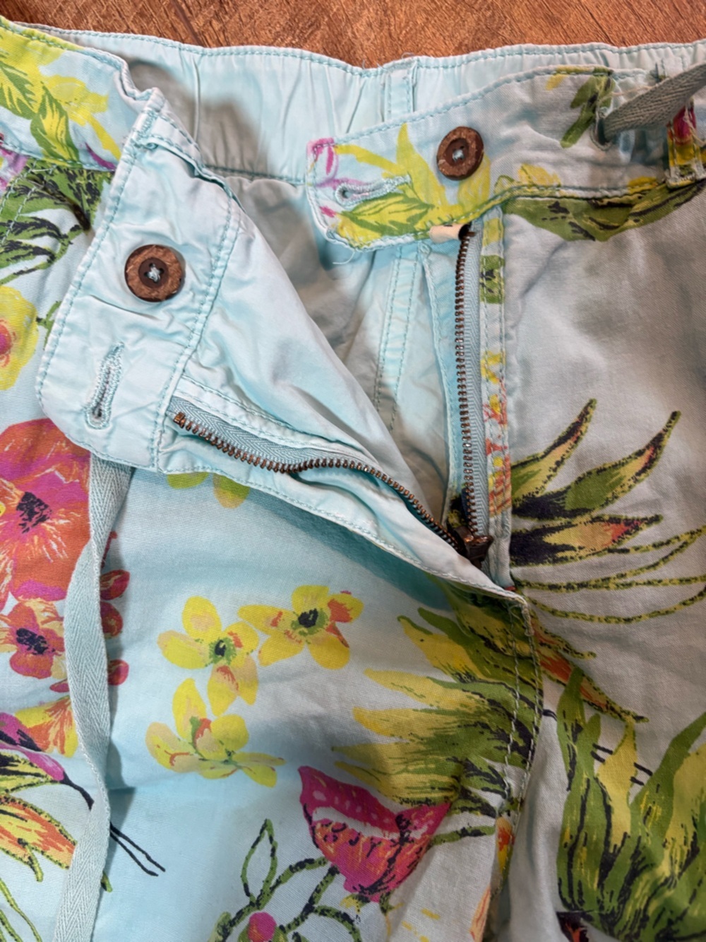Tailor Vintage Reversible Tropical Shorts Mens L Blue Floral Resort Vacation - Picture 11 of 11